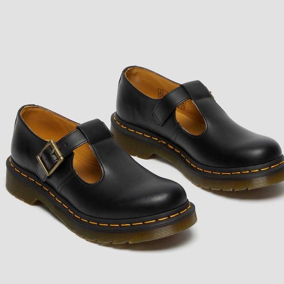 Dr. Martens Women’s Polly Black Leather Mary Jane Shoes - Picture 1 of 12